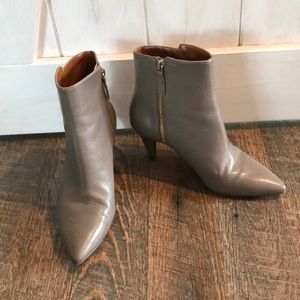 Nine West gray leather ankle boots